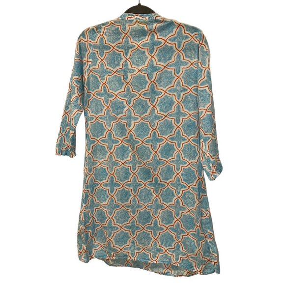 Roberta Roller Rabbit turquoise red Moroccan Tile Print cotton tunic dre… - Picture 6 of 6